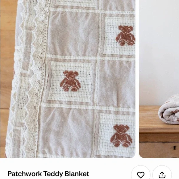 Patchwork Teddy Blanket baby - Picture 4 of 5
